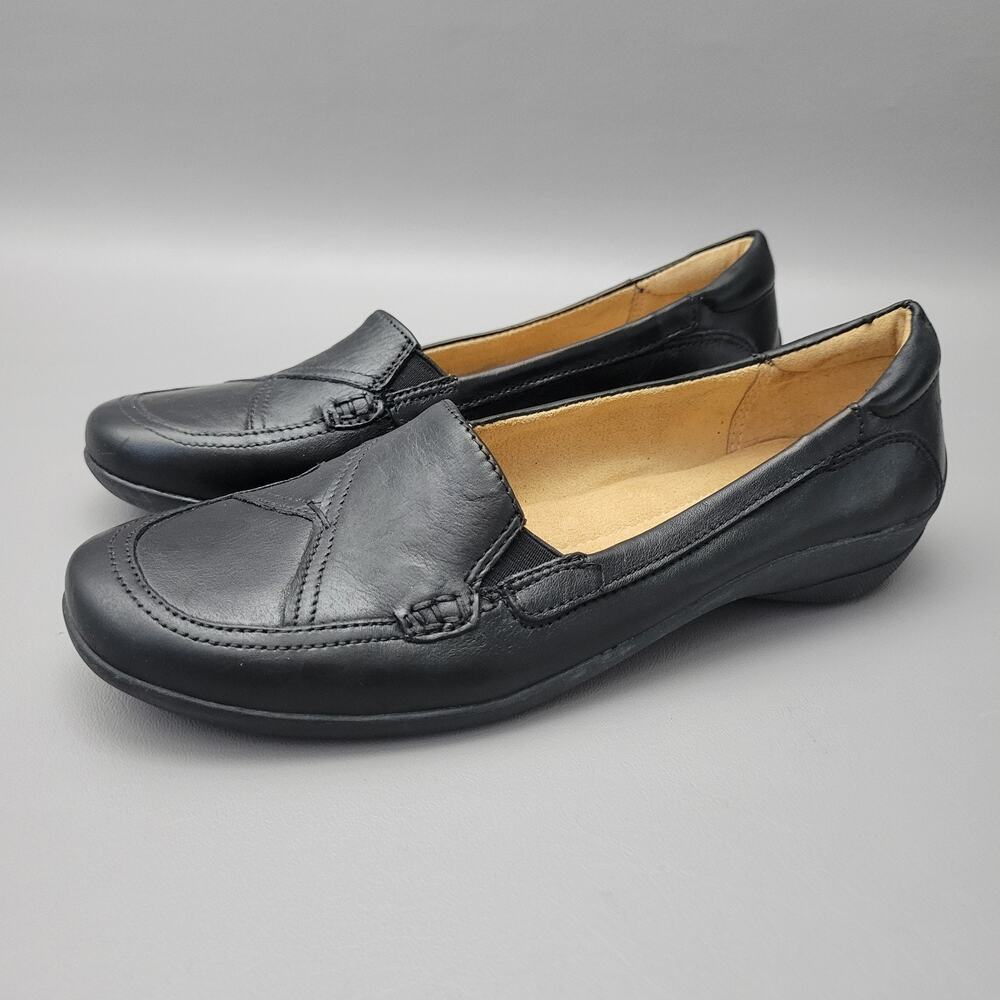 Naturalizer N5 Comfort Womens Size 8.5 M Leather Black Flat Slip On Shoes Loafer